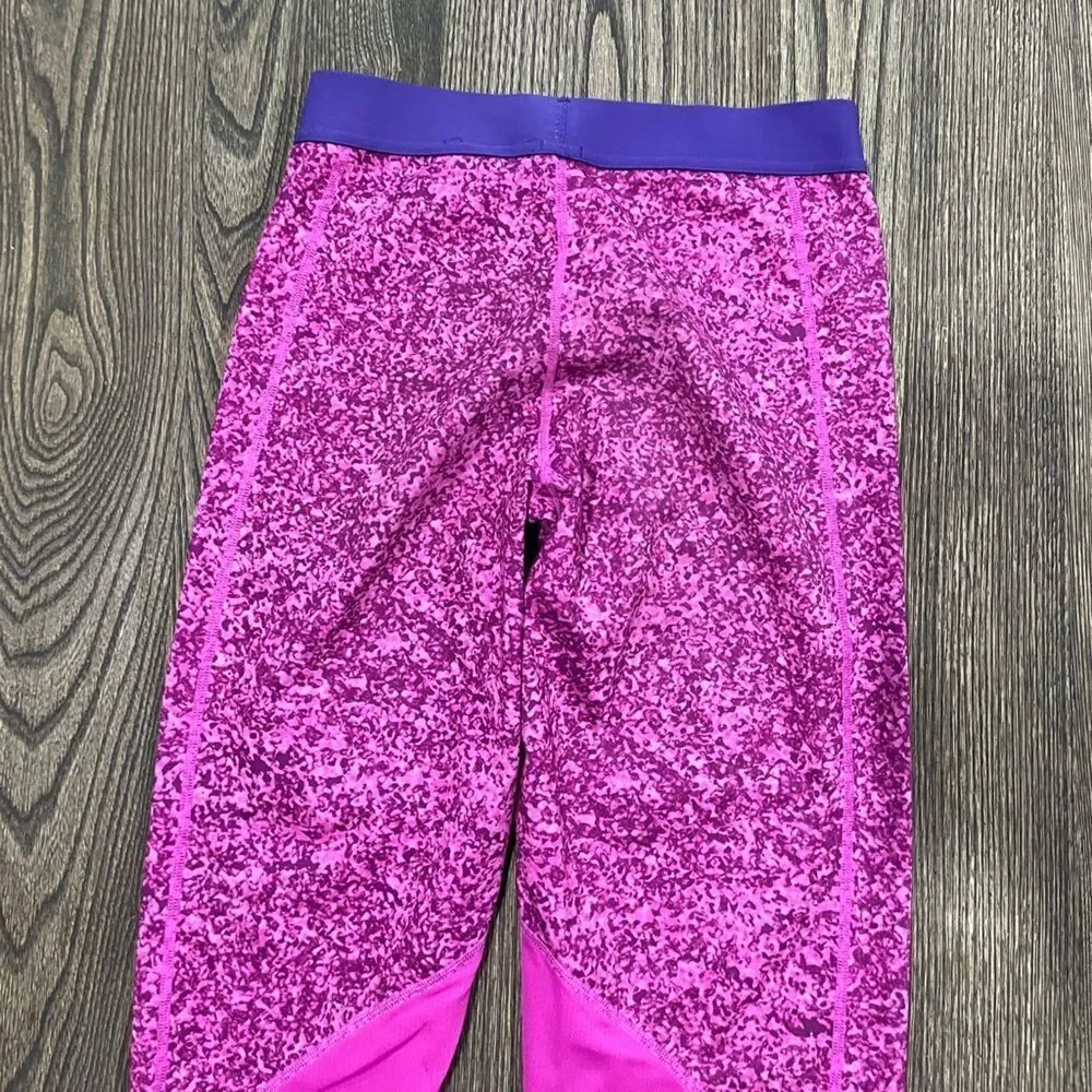 Nike Pro Leggings Dri Fit Capris Swoosh Stretch Mid Rise Splash Pink Size XL